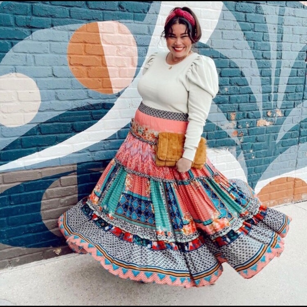 NWT ANTHROPOLOGIE BHANUNI BY JYOTI CELINA TIERED MAXI SKIRT - Picture 2 of 16